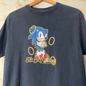 Vintage Faded Y2K Sonic The Hedgehog King of Bling T-Shirt | Size M